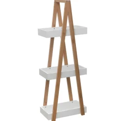 5five Muebles Con Lavabo Y Auxiliares>Estantería C/3 Baldas De Bambú Blanca