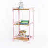 Niños Mobiliario>Estantería con 3 baldas rosa de bambú 70cm
