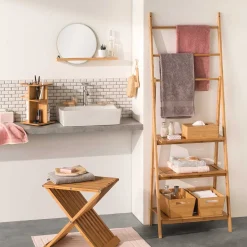 5five Muebles Con Lavabo Y Auxiliares>Estantería De Pared De Bambú 153x53x30Cm