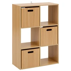 5five Módulo De Mezcla>Estantería modular MIX TASSO marrón con 6 cubos