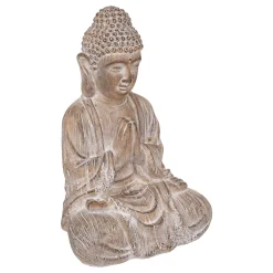 atmosphera Accesorios|Estilo Oriental>Estatua Buda Efecto Madera 30.5x24x45Cm