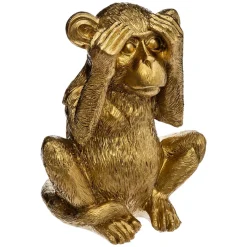 atmosphera Accesorios|Estilo Étnico>Estatua Dorada De Mono Sabio Ciego 17.7Cm
