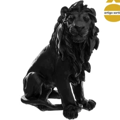 atmosphera Accesorios|Estilo Contemporaneo>Estatua León Resina Blanco/Negro 31Cm