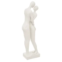 atmosphera Accesorios|Estilo Contemporaneo>Estatua Pareja Resina Blanca 10x7x33Cm