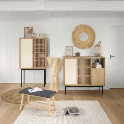 atmosphera Farolillos|Estilo Oriental>Farol De Ratán Natural 25x35Cm