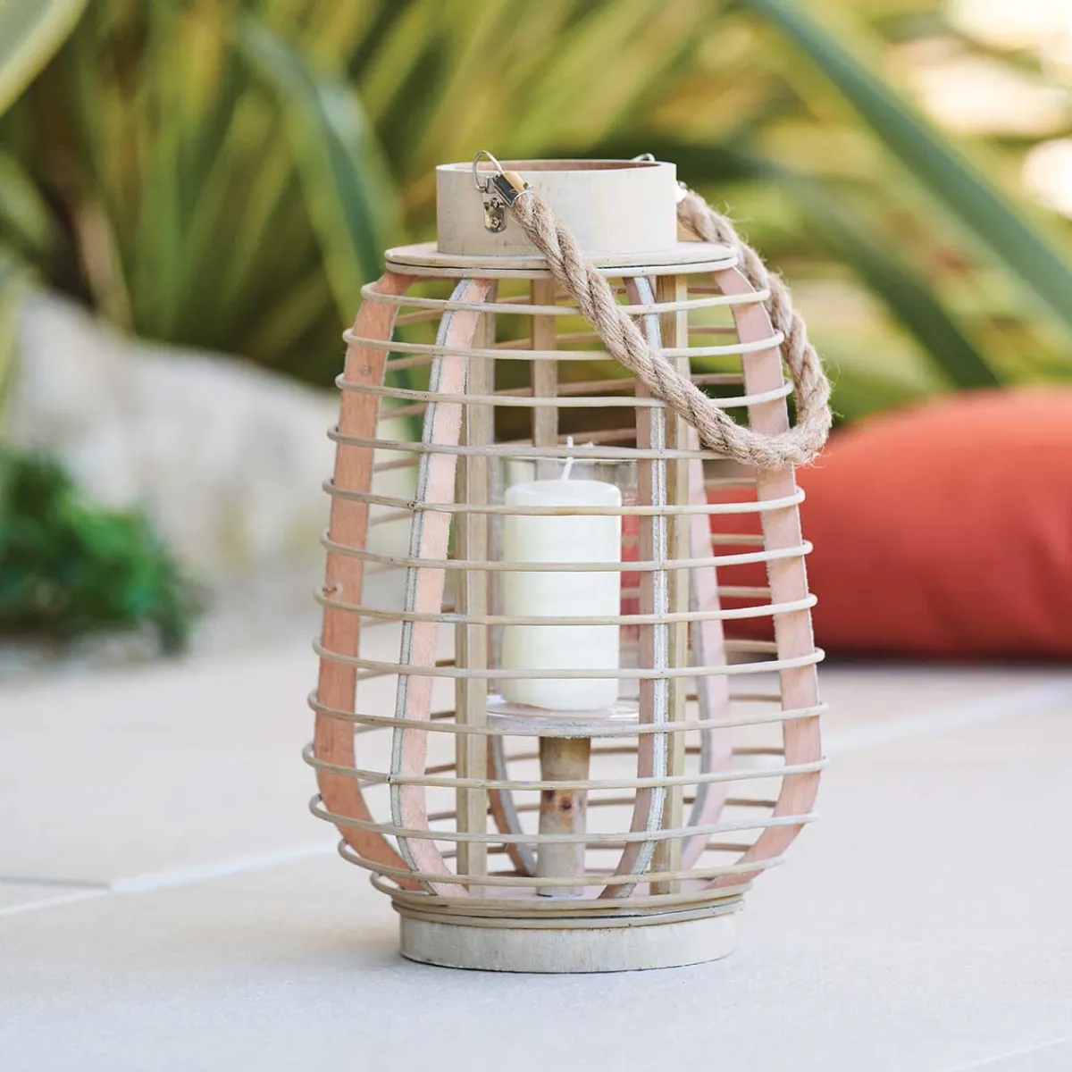 atmosphera Farolillos|Estilo Oriental>Farol De Ratán 22x33Cm