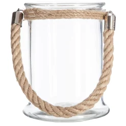 atmosphera Farolillos>Farol De Vidrio C/Cuerda Lena 12.5x17Cm