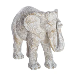 atmosphera Accesorios|Estilo Étnico>Figura decorativa Elefante blanco deco 19x9.5x15Cm