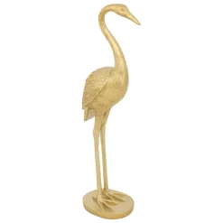 atmosphera Accesorios|Estilo Contemporaneo>Figura Garza De Resina Dorada 41cm