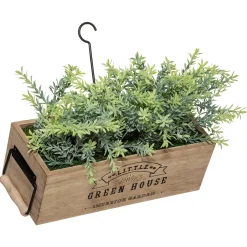 atmosphera Plantas Y Flores Artificiales|Estilo Industrial>Florero De Madera C/Plantas Artif.25.5Cm