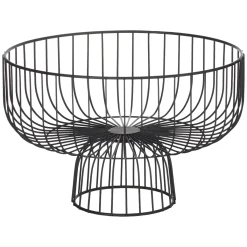 5five Fruteros>Frutero Metálico Negro C/Pie 28Cm