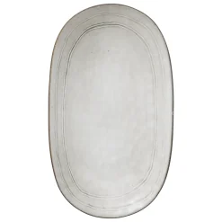 Cuencos, Fuentes Y Ensaladeras>Fuente ovalada FLOWER gris 18x30cm