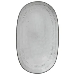 Cuencos, Fuentes Y Ensaladeras>Fuente ovalada FLOWER gris 21x37cm