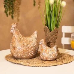 atmosphera Accesorios>Gallina decorativa LINDA beige 20cm