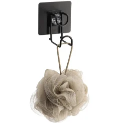 Accesorios De Baño>Gancho Para Baño De Metal Con Adesivo Negro