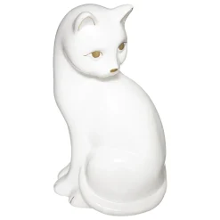 atmosphera Accesorios>Gato Decorativo Mya Blanco De Cerámica