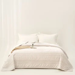 hôma Edredones Y Colchas>IVREA edredón de terciopelo beige 240x260cm