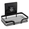 Accesorios De Baño>Jabonera Negra De Metal Con Adhesivo