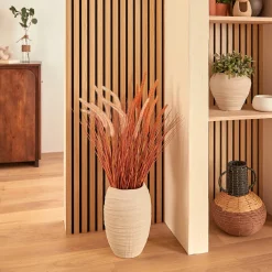 atmosphera Jarrones Y Vasos>Jarrón blanco de cerámica