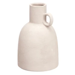Jarrones Y Vasos>Jarrón blanco de cerámica 25.5cm