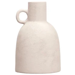 Jarrones Y Vasos>Jarrón blanco de cerámica 25.5cm