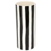 atmosphera Jarrones Y Vasos|Estilo Contemporaneo>Jarrón De Cerámica A Rayas Edric 30cm