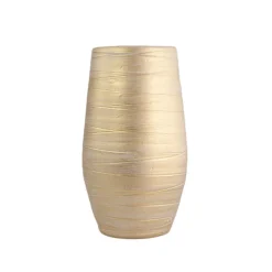 Jarrones Y Vasos>Jarrón De Cerámica Dorado