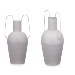 Jarrones Y Vasos>Jarrón De Latón Gris Claro 45cm