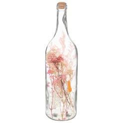 atmosphera Accesorios>Jarrón de vidrio con flores rosa 45cm