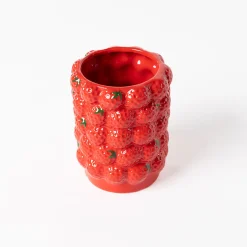 Jarrones Y Vasos>Jarrón fresas de cerámica 16cm