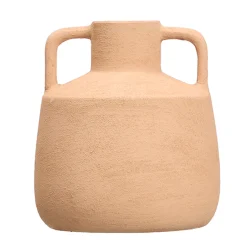Jarrones Y Vasos>Jarrón marrón de cerámica 17.5cm