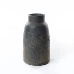 Jarrones Y Vasos|Estilo Étnico>Jarrón negro areia de cerámica 30cm