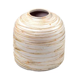 Jarrones Y Vasos>Jarrón Rayas Beige 24Cm