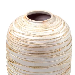 Jarrones Y Vasos>Jarrón Rayas Beige 24Cm
