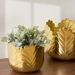 atmosphera Jarrones Y Vasos>Jarrón tamaño 2/2 BELLI dorado 18cm