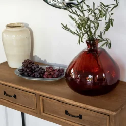 atmosphera Jarrones Y Vasos|Estilo Oriental>Jarrón ULY ámbar de vidrio reciclado 33cm