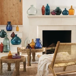 atmosphera Jarrones Y Vasos|Estilo Industrial>Jarrón Uly Verde Caqui De Vidrio Reciclado 51cm