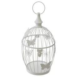 5five Accesorios|Estilo Rústico>Jaula Blanca De Metal 17x16.5x31Cm