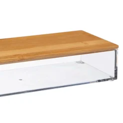 5five Cestas De Almacenamiento>Joyero Acrílico Con Tapa De Bambú