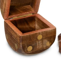 atmosphera Accesorios|Estilo Contemporaneo>Juego 5 Dados De Madera C/Caja 2.3Cm