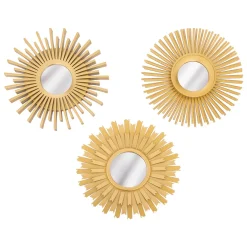 atmosphera Espejos|Estilo Contemporaneo>Juego 3 Espejos Dorados Amed 25cm