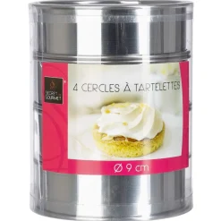 secret d'gourmet Moldes Y Otros Utensilios De Cocina>Juego 4 Moldes Inoxidables Para Tartas