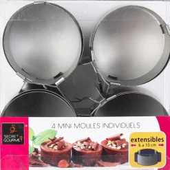 secret d'gourmet Moldes Y Otros Utensilios De Cocina>Juego 4 Moldes Redondos Extensibles