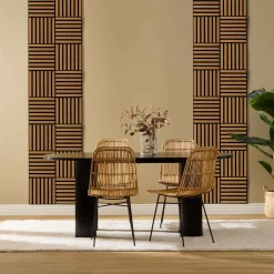 atmosphera Lienzos Y Cuadros Decorativos>Juego 3 paneles decorativos COLVA marrón mdf 30x30