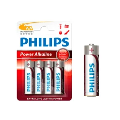 Complementos>Juego 4 pilas alcalinas PHILIPS power life