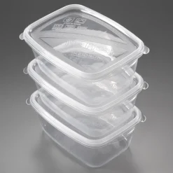 Tapas Y Cubiertas>Juego 3 Recipientes Rect. Plástico 1.2L