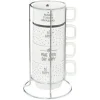 secret d'gourmet Tazas Y Tazones>Juego 4 tazas HAPPY con soporte 22cl