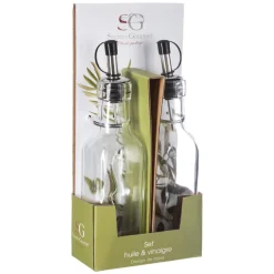 secret d'gourmet Vinagreras, Azucareros, Saleros Y Pimenteros>Juego aceitera+vinagrera c/dosificador