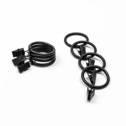 Varillas Y Accesorios>Juego De 8 Anillas Con Pinzas D20 Negro