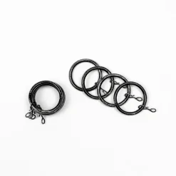 Varillas Y Accesorios>Juego De 8 Anillas D20 Negro/Plateada
